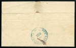 1866 (April 3) Folded cover from Alexandria to Akexandrette franked ROPiT 2 pi. cancelled ‘782’ triangle of dots