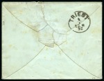 1892 Egypt postal stationery letter envelope 1pi. brown on blue cancelled by cursive “PIROSCAFI POSTALI/ INGLESI”