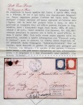 Stamp of Egypt » Italian Post Offices » Alexandria 1863 (3,4) Envelope from Cairo to Italy with “Posta Europea/Cairo”, subsequently transferred to the Italian P.O. at Alexandria