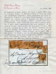 Stamp of Egypt » Italian Post Offices » Alexandria 1865 Envelope from Cairo to Italy, sent to Alexandria with Cairo Posta Europea cds then Italian PO with seven 1863 10c orange DLR