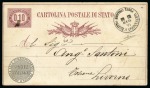 1879 (16.3) 10c. Official postal stationery card, addressed to Livorno with ALESSANDRIA D’EGITTO/POSTE ITALIANE cds