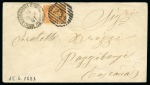 Stamp of Egypt » Italian Post Offices » Alexandria 1881 (15.6) Cover from Alexandria via Brindisi to Pazzibinsi/Tuscany, franked Italy 1881 Issue ESTERO 20 c. cancelled barred “234”