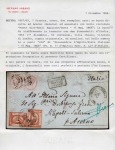 Stamp of Egypt » Italian Post Offices » Mixed Frankings 1868 (15.5) Envelope from Tanta to Italy, bearing Egypt 2nd Issue 1pi. rose-red (2) in combination with Italy 1863-65 60c. pair