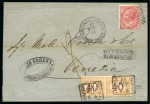 Stamp of Egypt » Italian Post Offices » Mixed Frankings 1871 (20.6) Folded from Alexandria to Venice, franked 40c., tied by “234” in dots, insufficiently franked with postage dues on arrival