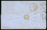 1866 (19.6) Folded cover from Alexandria to Livorno, Italy, franked Italy 40c rose, tied “234” numeral
