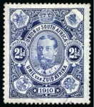 1910 Opening of Union Parliament 2 1/2d with "SPECIMEN" handstamp in large violet letters