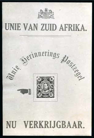 Stamp of South Africa » Union & Republic of South Africa 1910 Opening of Union Parliament 2 1/2d photographic proof of it affixed to the Afrikaans flyer