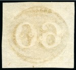 Stamp of Brazil » 1843 Bull's Eyes 1843, 60r black, early impression, thin paper, unused without gum