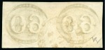 Stamp of Brazil » 1843 Bull's Eyes 1843, 60r black, worn impression, thin paper, a well margined pair