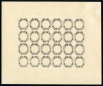 Spence 42: Frames only in black on yellowish wove paper in complete sheet of 24