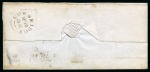 1840 1d Black pl.6 EG tied to 1841 (Apr 18) wrapper from Lantwit to Cardiff (Wales) by distinctive Cowbridge black Maltese Cross