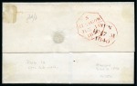 1840 1d Black pl.1a IA, very worn state, tied to 1840 (June 16) wrapper from Glasgow to Pitlochry (Scotland) tied by red Maltese Cross