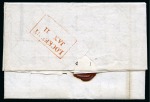 1840 1d Black pl.1a OK, tied to 1841 (Jan 11) entire from Lockerbie to Castle Douglas (Scotland) tied by crisp upright red Maltese Cross