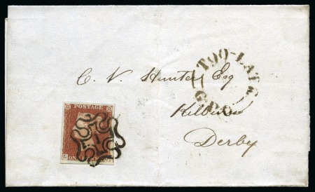 Stamp of Great Britain » 1841 1d Red 1841 1d red LC, very good to very large margins, tied