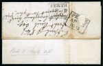 Stamp of Great Britain » 1840 1d Black and 1d Red plates 1a to 11 1840 1d Black pl.2 DK, fine to good margins, tied to 1841 (Apr 8) entire sent locally in Perth (Scotland) by neat black Maltese Cross
