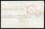 Stamp of Great Britain » The "Quercus" Collection » Coloured Maltese Cross Cancellations 1840 1d Black pl.1b JA tied to 1840 (Oct 4) entire from Ormskirk by crisp PINK Maltese Cross