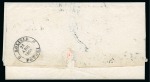 1867 5c green, an extremely rare franking with two examples in clearly contrasting shades