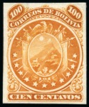 Stamp of Bolivia 1868-69 Coat of Arms "Nine Stars" and "Eleven Stars" plate proofs