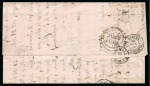 Stamp of Puerto Rico 1857 1/2r blue from Cuba, on cover with "PAID AT/SAN JUAN PORTO RICO" crown circle