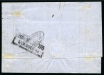 1858 (Jun 23) Wrapper from Odessa to Tagenrog with 1858 10k brown & blue tied by "6" oval of dots