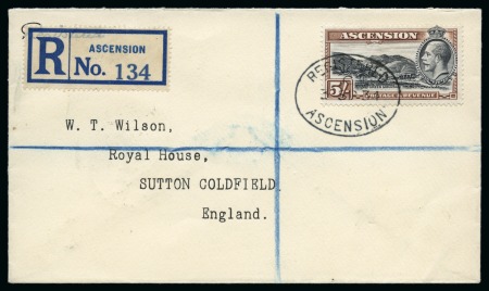 1934 (Sep 3) Set of four registered "Wilson" covers to England franked by 1934 set of 10