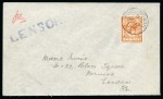Ascension 916 (Oct. 19) censored "Ewens"  cover to London bearing Great Britain 1912-22 5d brown