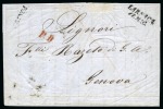 Cyprus 1855 (17 May) entire letter (in Italian) from Larnaca to Genoa, the front with very fine strike of "LARNACA" 