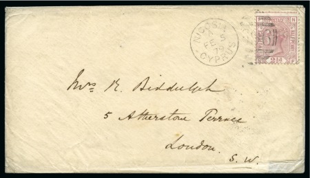 Stamp of Cyprus Cyprus 1879 (FE 5) cover from NICOSIA to London ex Biddulph correspondence, 