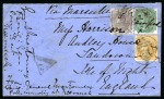 India 1868 (Sep 21) officers cover from Neemuch to Isle of Wight