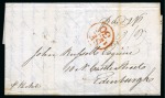 Stamp of Jamaica Jamaica 1809 (Aug 10) Entire letter to Edinburgh with superb strike of the "Montego Bay/JA" hs 