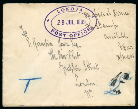 Stamp of Nigeria » Niger Coast Protectorate Niger Comp Territory 1899 (29 JUL) stampless cover from Lokoja to London, 