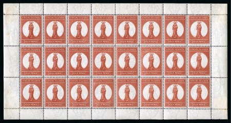 Stamp of British Virgin Islands VIRGIN ISLANDS SG35 1887 4d chestnut wmk CA complete sheet of 24