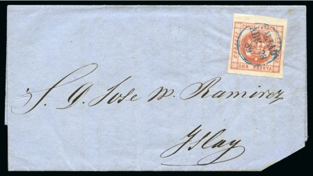 Stamp of Peru 1858 1p red on cover from Callao to Islay