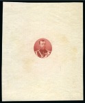 1903-1906 Portrait of Nicholas II by Mouchon, Zarrinch Essays. Tsar Nicholas II vignette die in red-brown