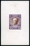 1913 Romanov Tercentenary 35k complete bi-colour die proofs showing plate pinning holes