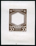 1913 Romanov Tercentenary 35k frame only die proofs in olive, grey, dark brown and deep lilac