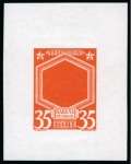Stamp of Russia » The "Nikolai" Collection of Romanov Essays and Proofs 1913 Romanov Tercentenary 35k frame only die proof in orange with filled central vignette