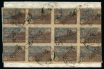 Registered envelope from Baku to Geneva, with 1922 50,000r on 3,000r in block of 12