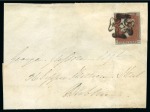 Stamp of Great Britain » The "Quercus" Collection » Distinctive Maltese Cross Cancellations 1841 1d Red pl.23 DK tied to part envelope from <mark>Moate</mark> to Dublin (Ireland) by distinctive <mark>Moate</mark> Maltese Cross