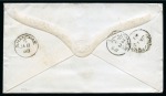 Stamp of Hong Kong » British Post Offices in China 1868 (Jan 8) Envelope from Shanghai to London with Hong Kong 1863-71 24c and two 4c