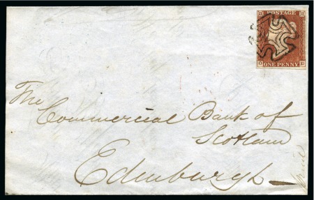 Stamp of Great Britain » 1841 1d Red 1841 1d Red OD tied to 1844 (Apr 10) wrapperby crisp distinctive Belfast Maltese Cross