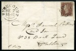 1841 1d Red pl.11 OI, fine to good margins, tied to 1841 (Sep 8) wrapper by crisp distinctive Eyrecourt Maltese Cross 