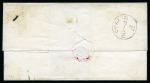 1840 1d Black pl.1a DJ tied to 1840 (Sep 26) wrapper from London to York by neat red MC, redirected with handstamp