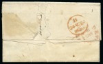 1840 1d Intense Black pl.1b AB top marginal showing partial marginal inscription, tied to 1840 (Aug 23) entire