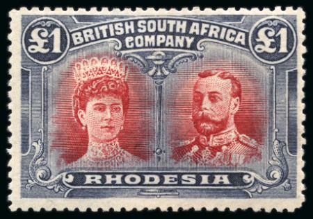 1910-13 Double Heads £1 rose-scarlet and bluish black, mint 