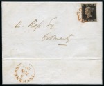 Stamp of Great Britain » 1840 1d Black and 1d Red plates 1a to 11 1840 1d Black pl.1a QB tied to 1840 (Jun 5) wrapper from Inverness by neat brownish orange Maltese Cross