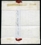 1840 1d Black pl.5 KC tied to 1840 (Jul 10) lettersheet from Newry by two strikes of a deep red-brown Maltese Cross