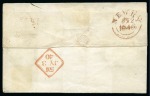 1840 1d Black pl.1b EF tied to 1840 (Jul 2) wrapper from Newry by two strikes of a purple-brown/reddish brown Maltese Cross