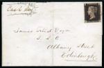 Stamp of Great Britain » 1840 1d Black and 1d Red plates 1a to 11 1840 1d Black pl.6 JE, tied to 1840 (Dec 14) wrapper from Aberdeen (Scotland) by ruby Maltese Cross