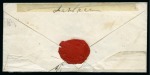 1840 1d Black pl.3 OJ tied to large part envelope by watery black Maltese Cross with matching "Minehead / Penny Post" hs adjacent